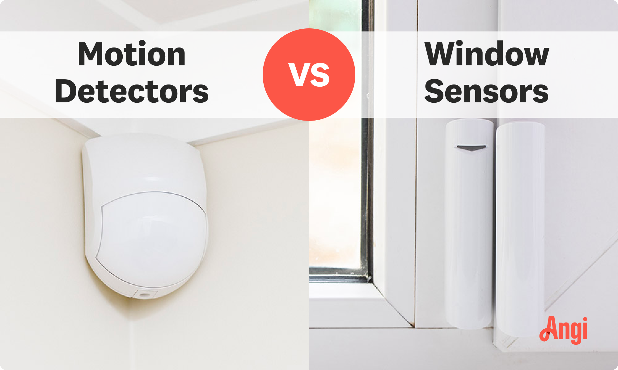 Motion detectors versus window sensors visual comparison