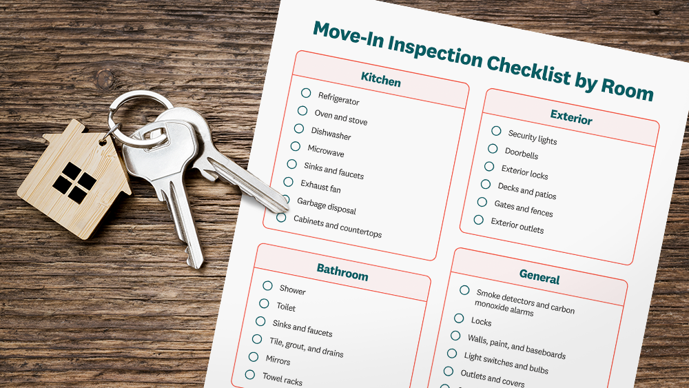 Downloadable checklist for move-in inspection by room