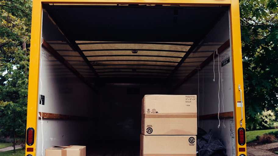 Moving boxes in back of the truck