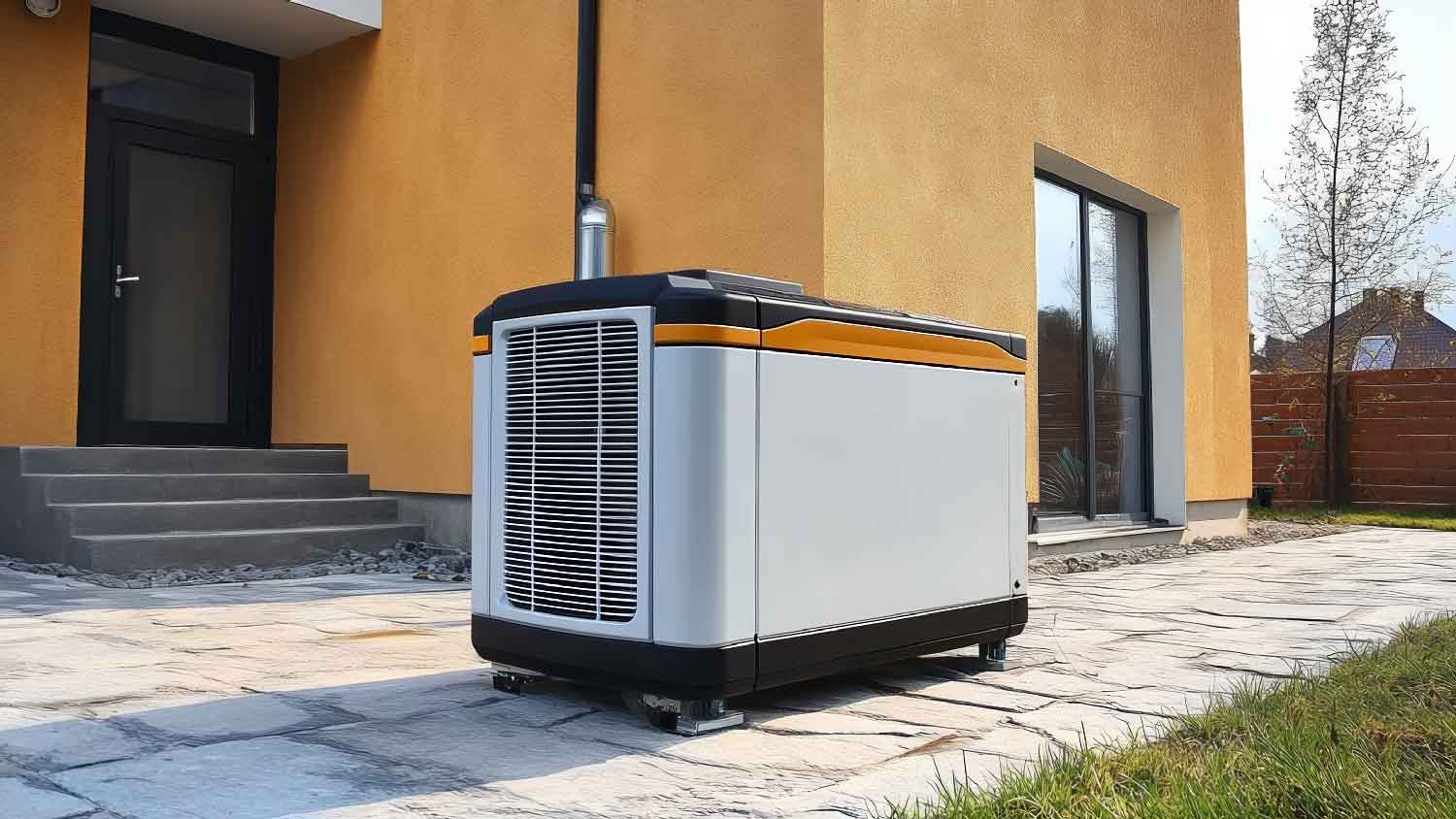 A natural gas generator in a house