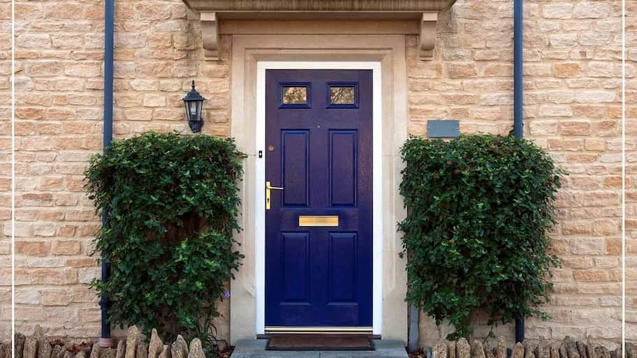 navy blue front door