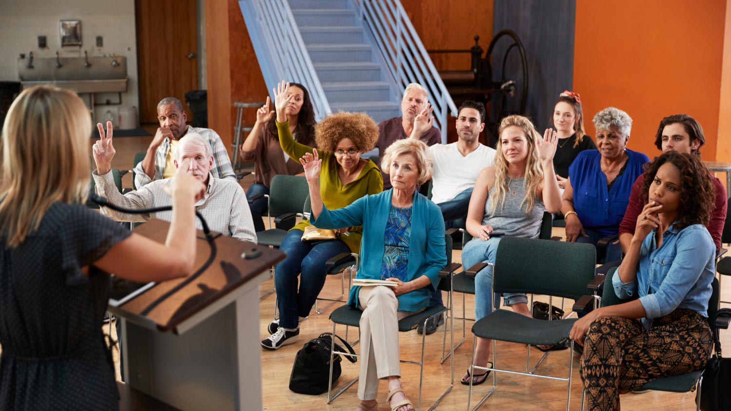 A neighborhood meeting