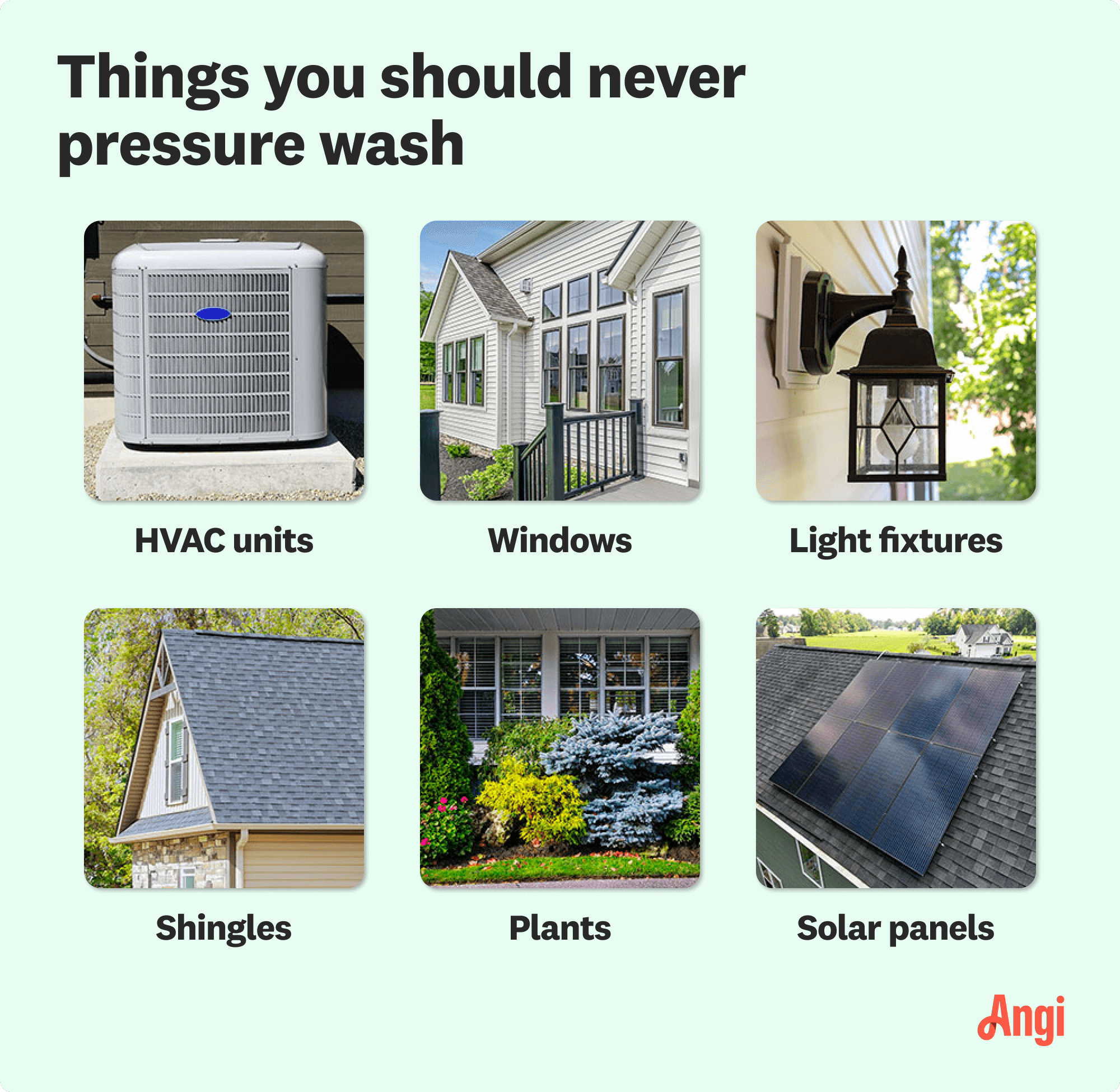 6 things you should never pressure wash, including HVAC units, windows, and light fixtures