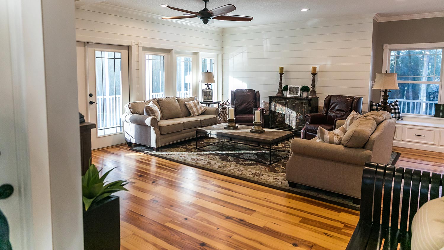 A new addition with hardwood floors