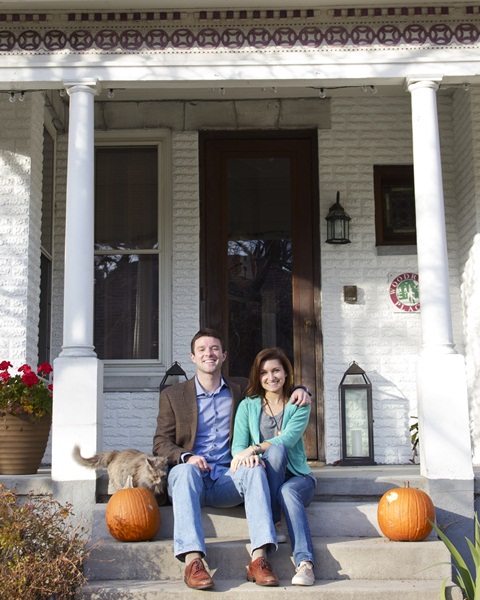 Will and Lindsay Arvin on front porch