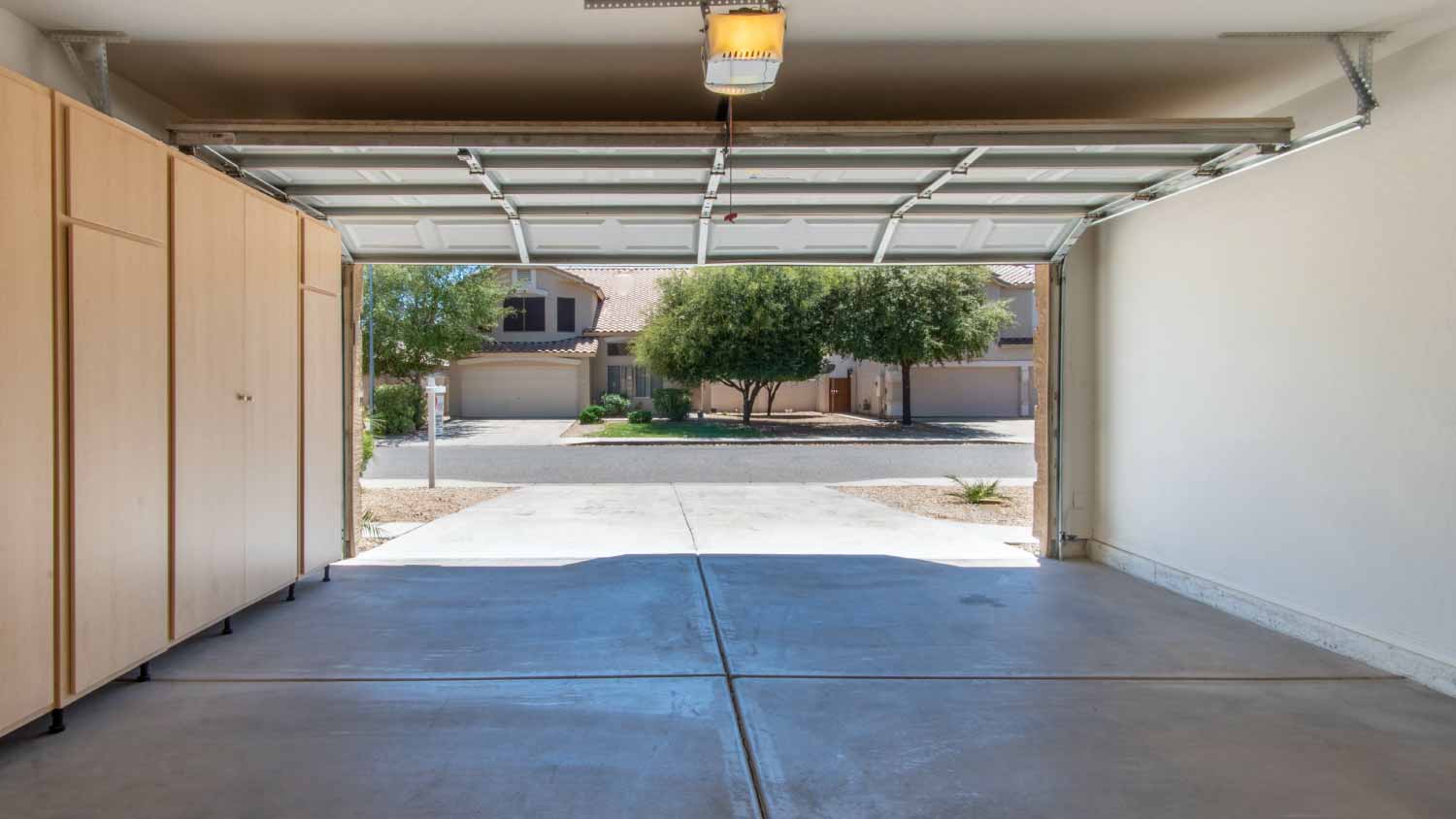 An open garage house