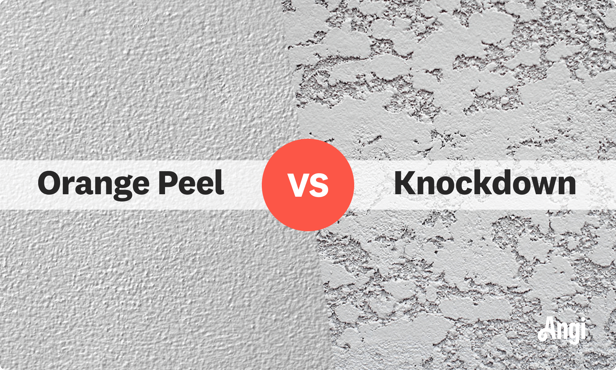 Orange peel versus knockdown wall texture compared visually