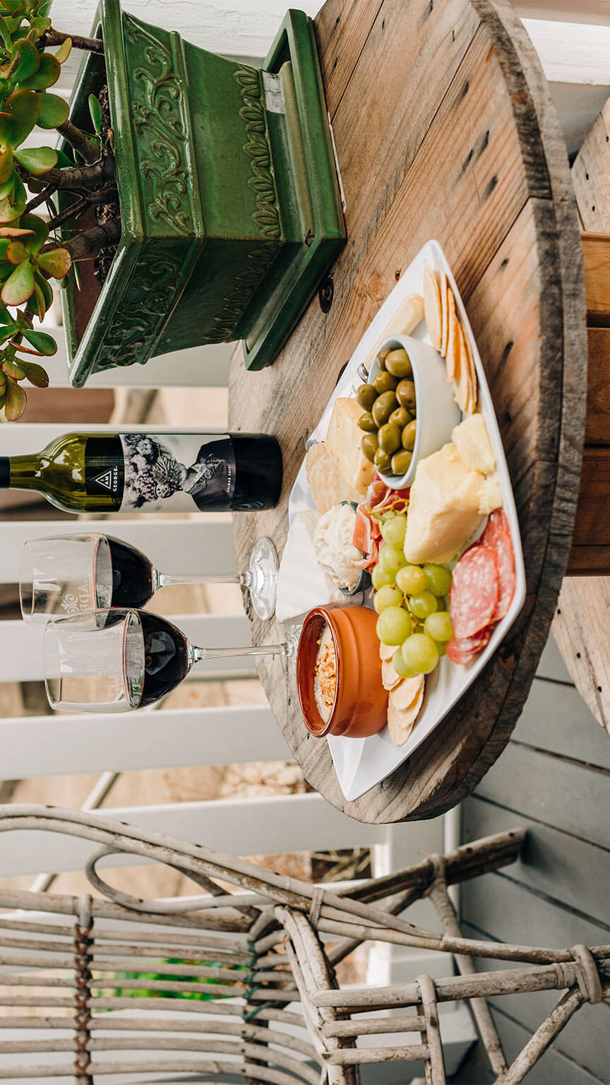 outdoor bar table on patio