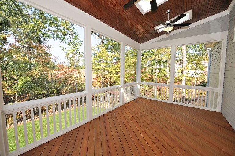Patio with wood deck