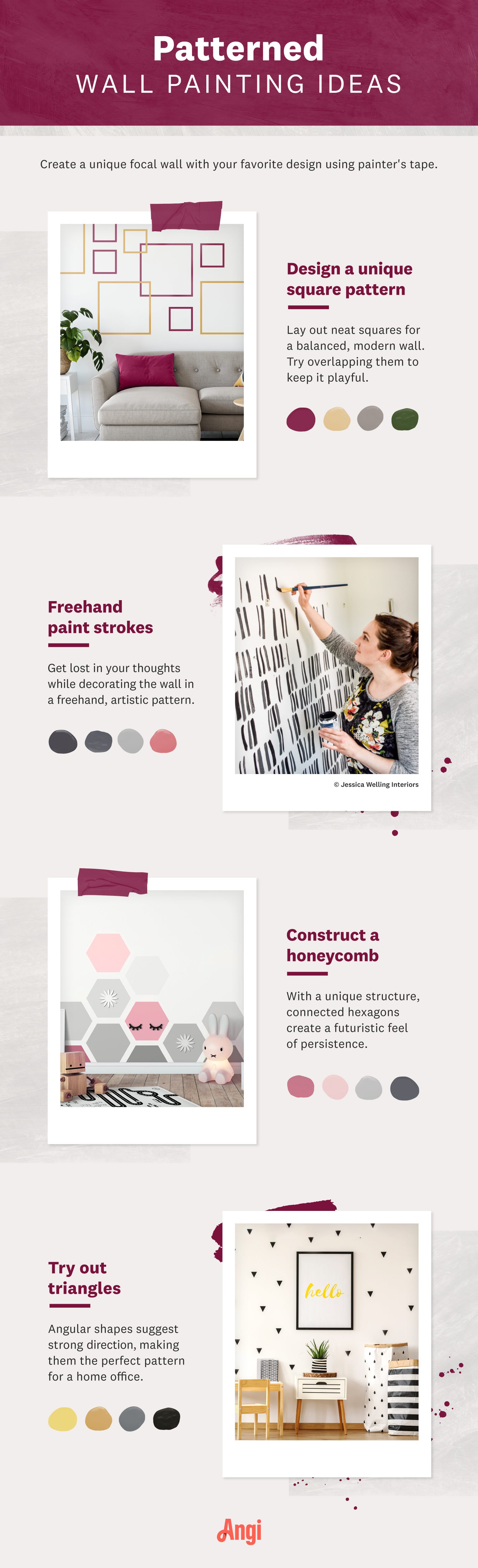 patterned wall painting ideas infographic