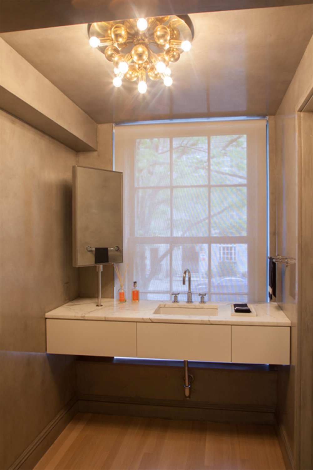  deep and moody powder room  