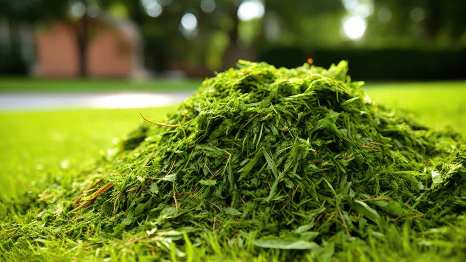 a pile grass clippings