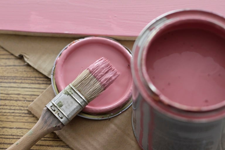 Pink paint can