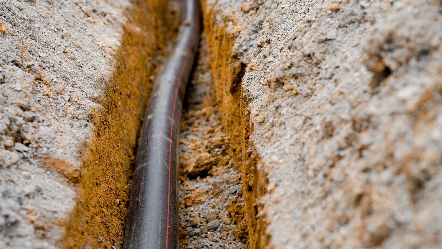 New pipework in trench