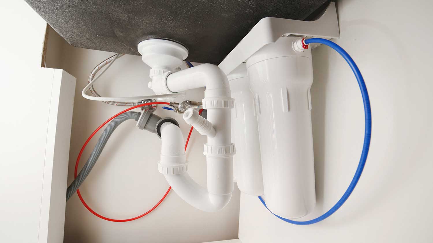 Point of use reverse osmosis system installed under the sink