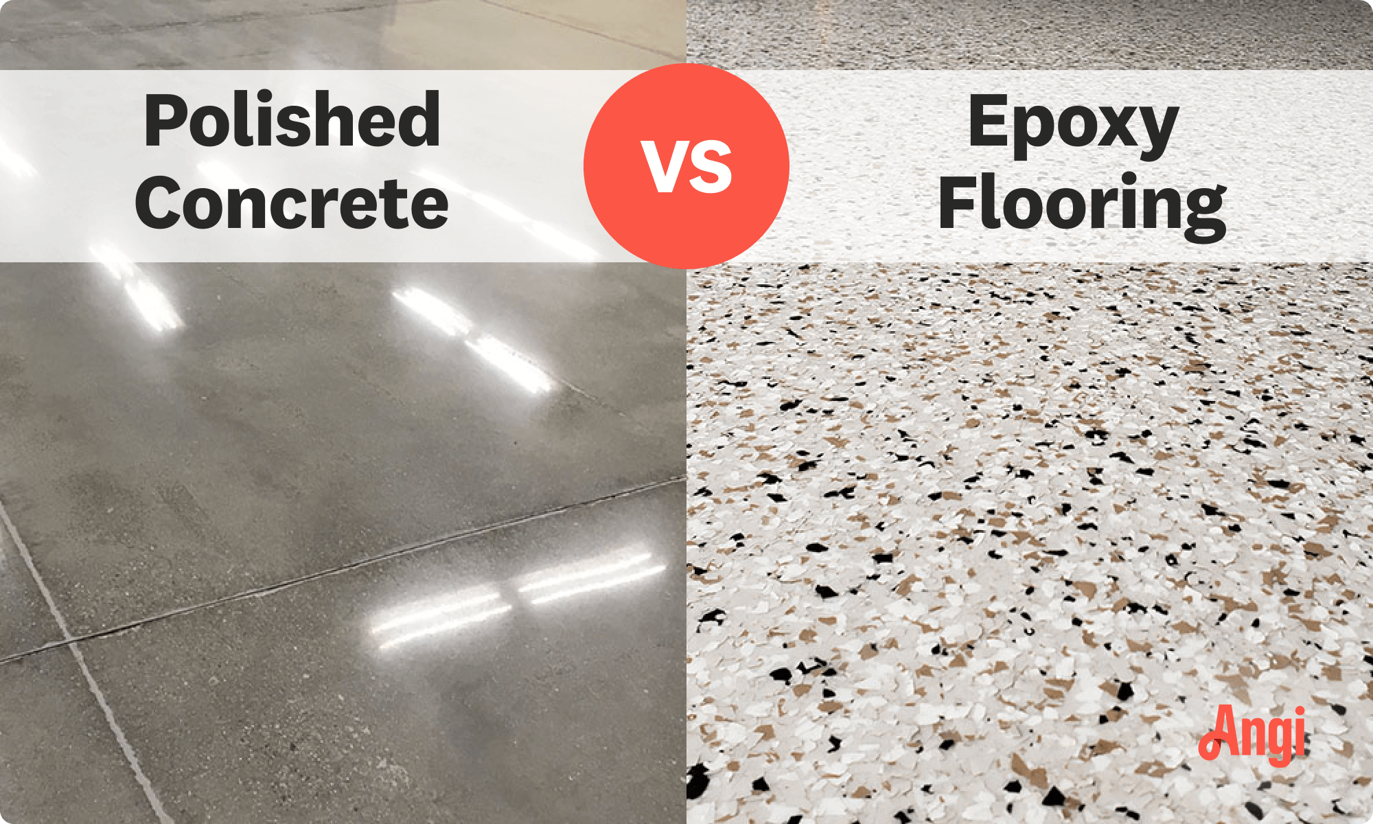 Polished concrete versus epoxy flooring compared visually
