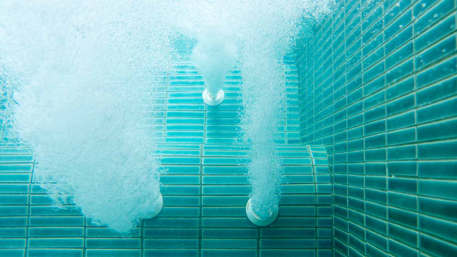 Underwater shot of pool jets