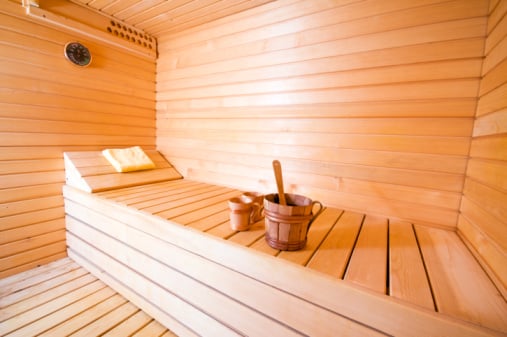 Private sauna room built in a house