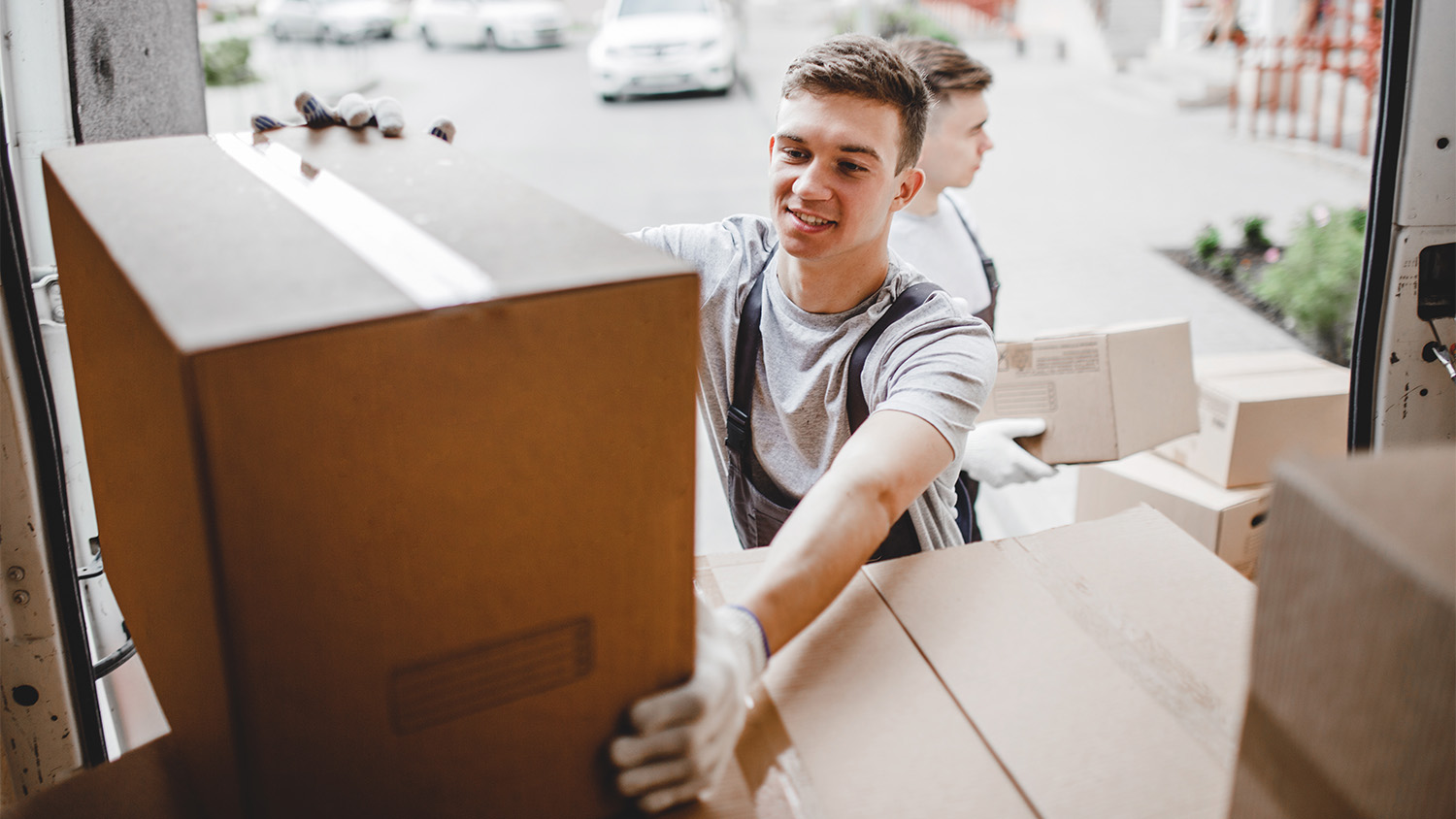 professional movers loading truck