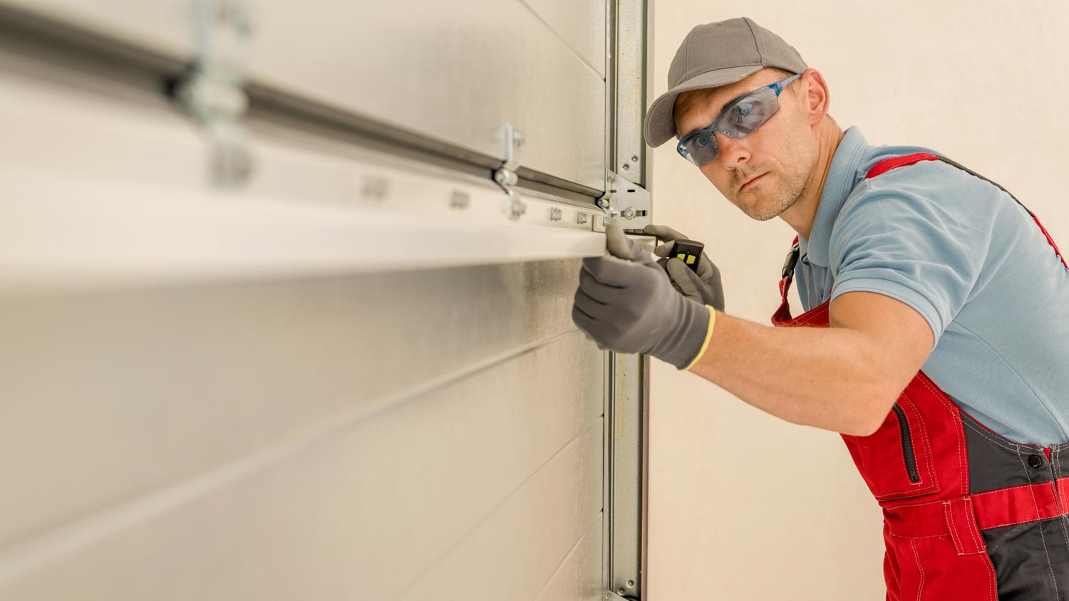 A professional wiring new garage door