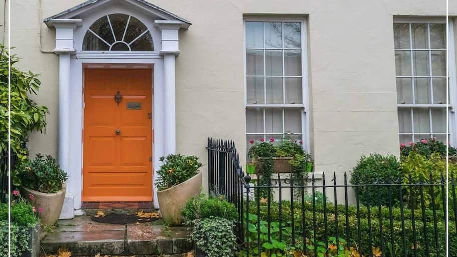 pumpkin orange front door 