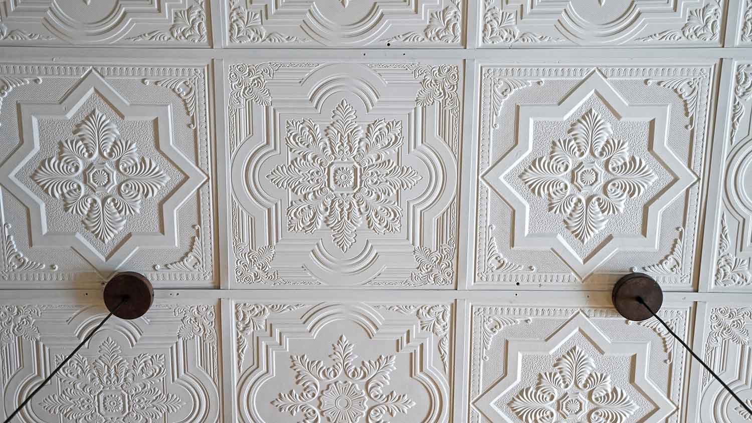 PVC ceiling tile with decorative pattern