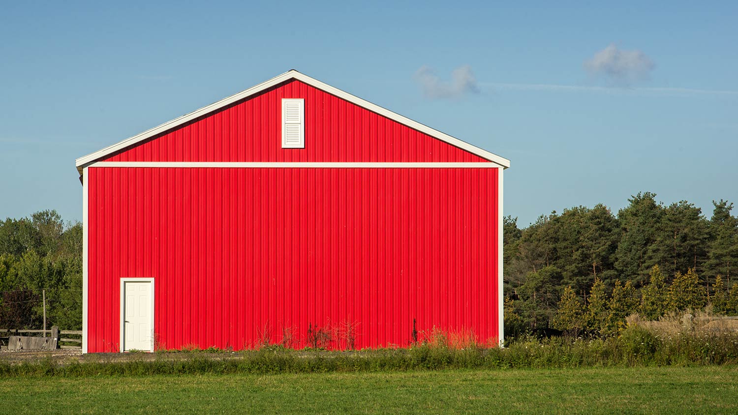 Red metal barn