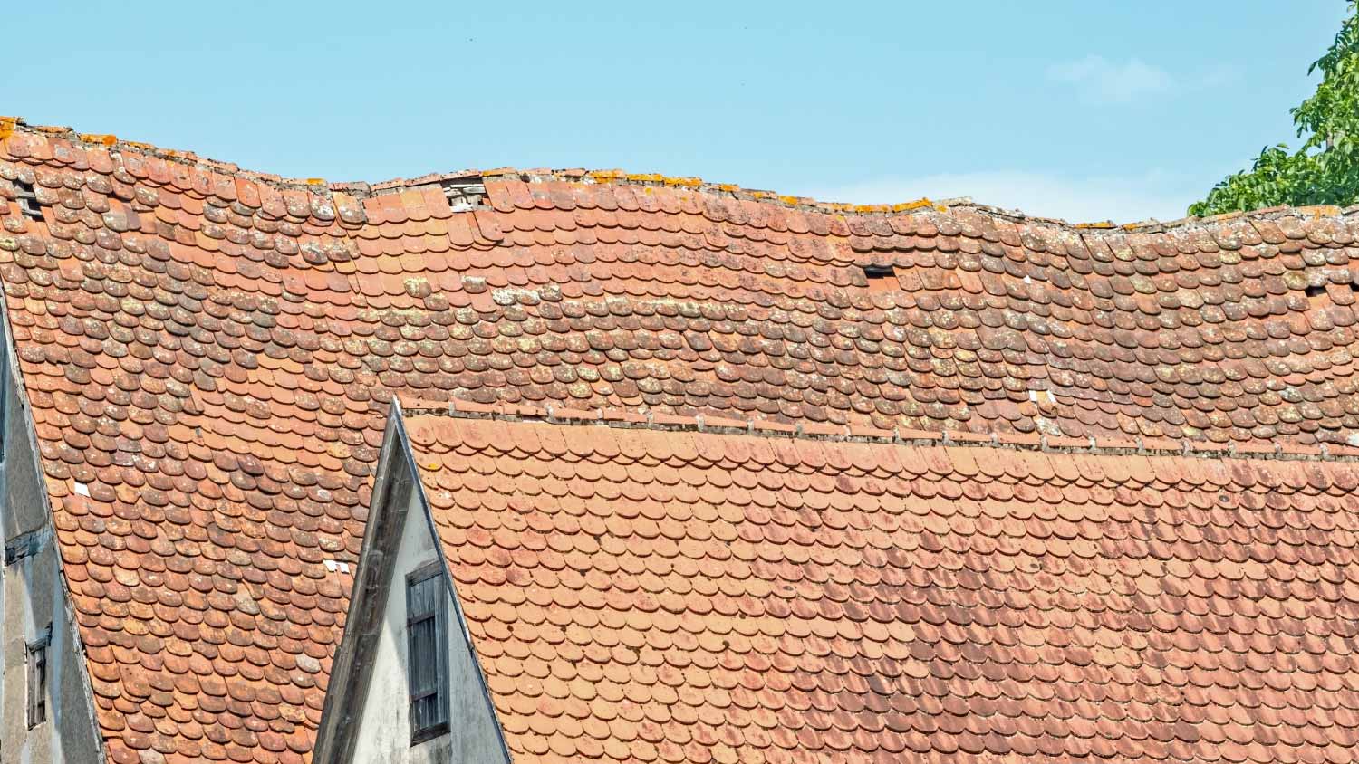 red tile roofs