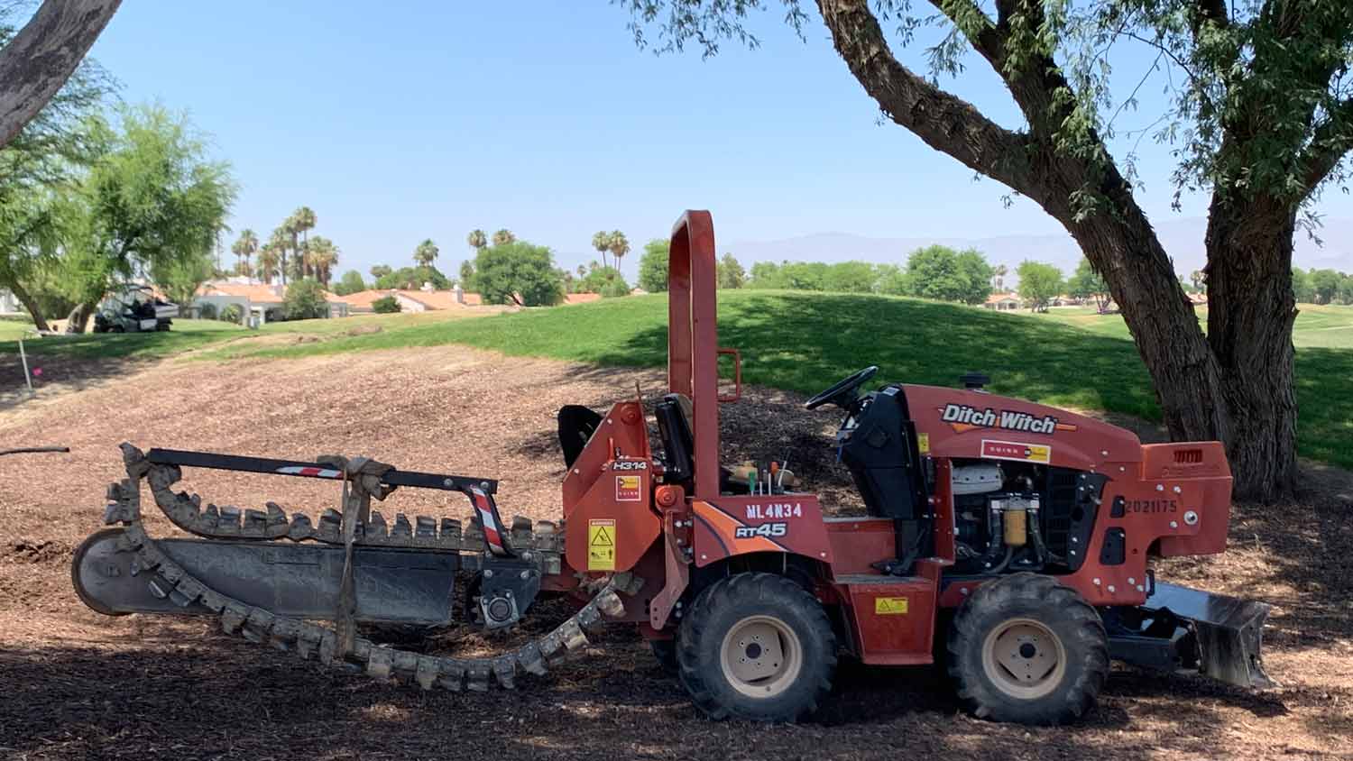 red trench machine
