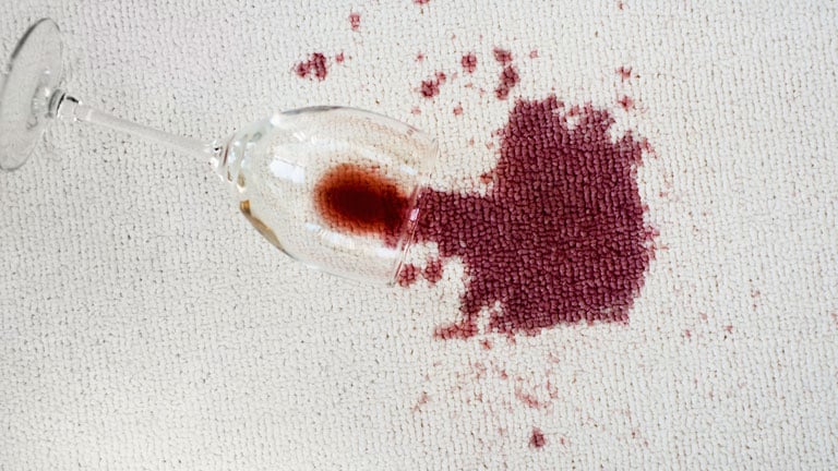 red wine white carpet stain