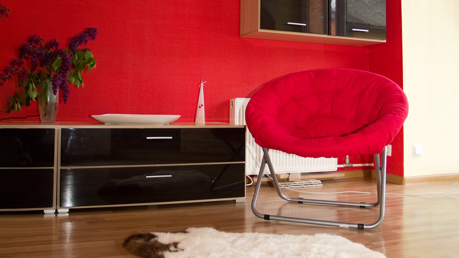 Red accent wall in house