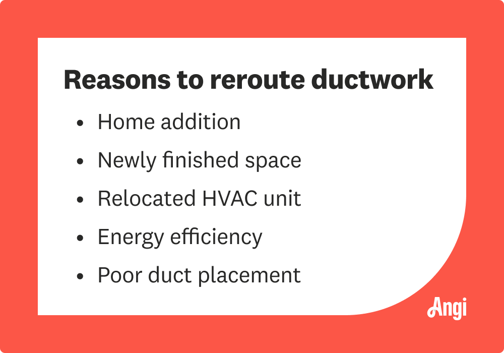 5 reasons to reroute ductwork, including a home addition and energy efficiency