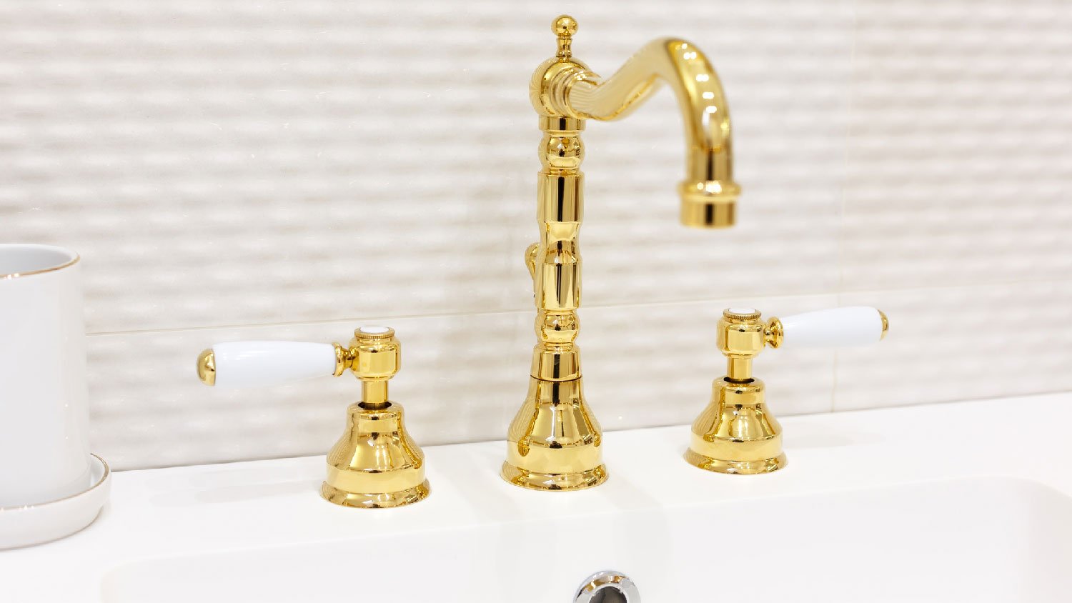 A retro looking polished brass faucet