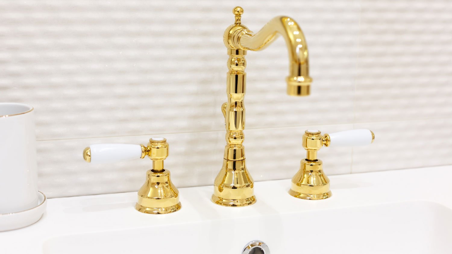  A retro looking polished brass faucet