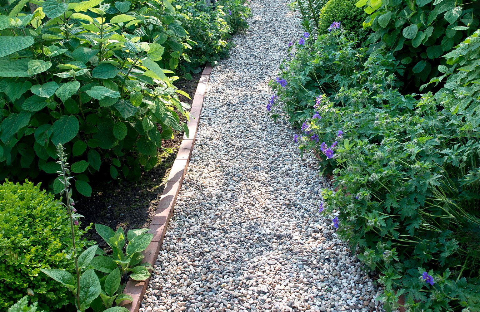 river rocks walkway