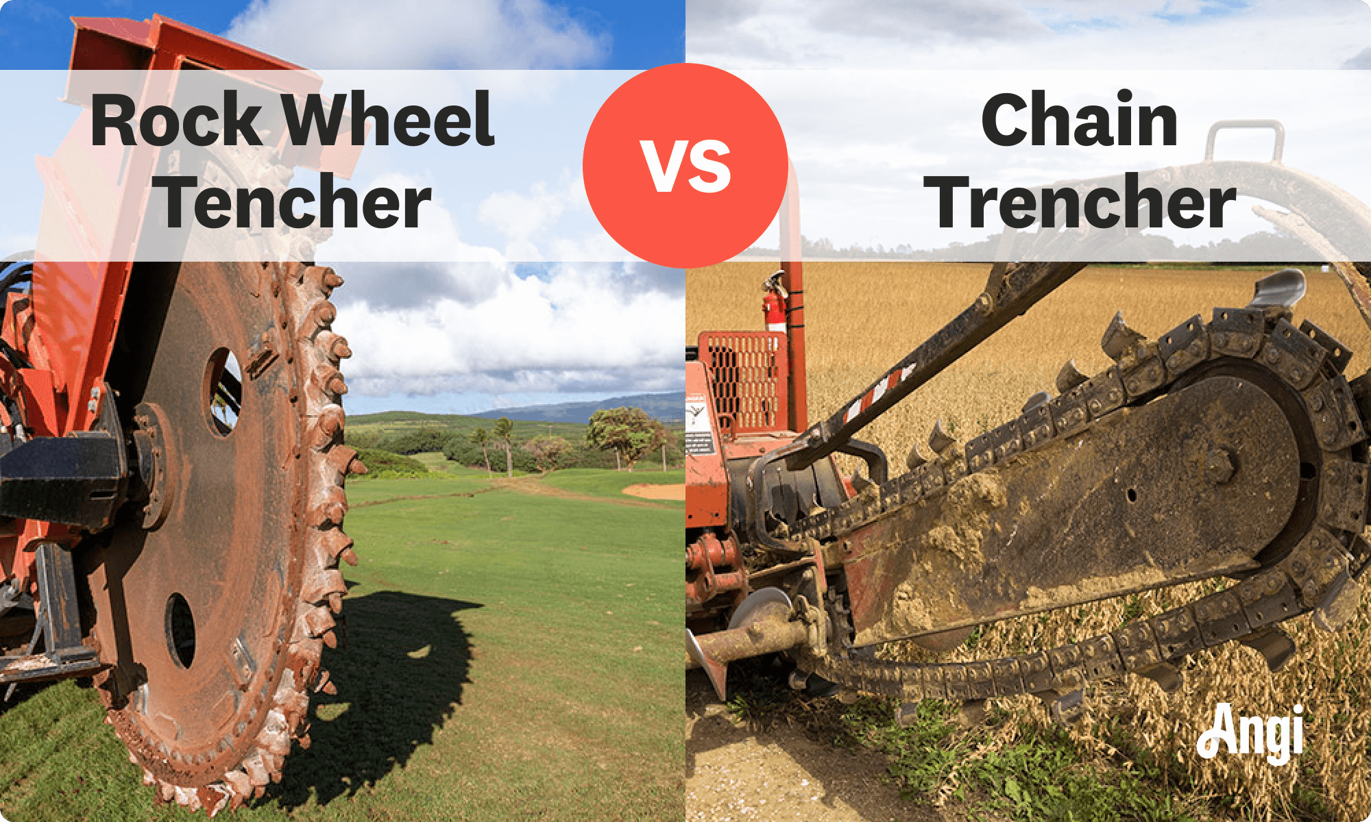 Rock wheel trencher versus chain trencher compared visually