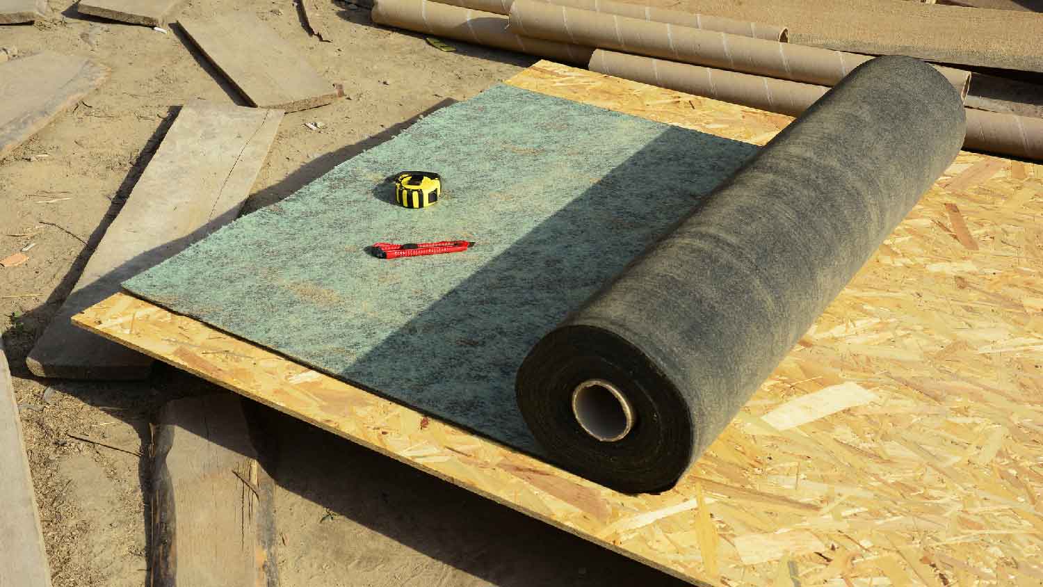 A roll of felt underlayment