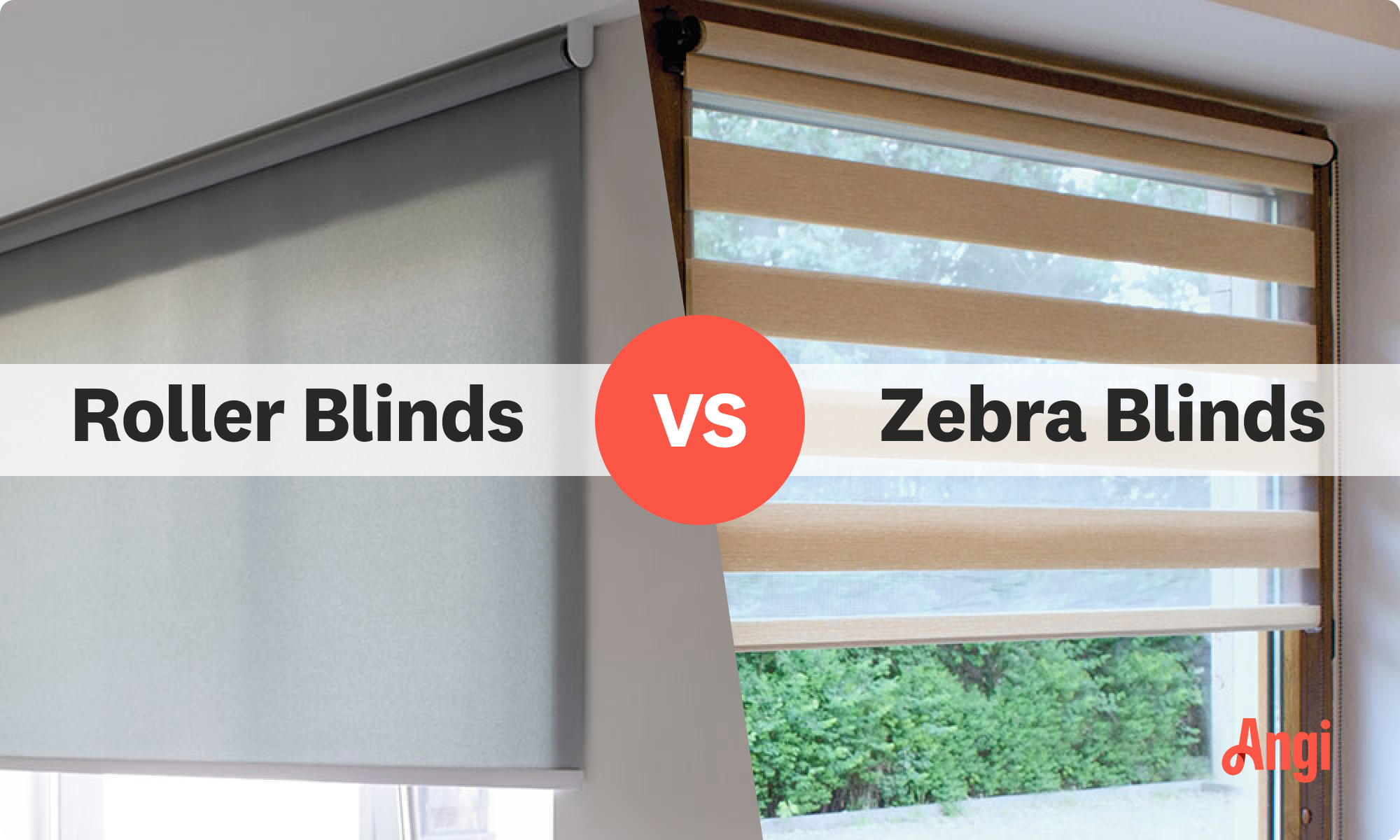 Roller blinds versus zebra blinds visual comparison