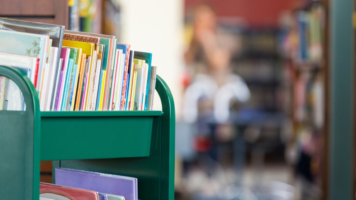 rolling cart with school supplies