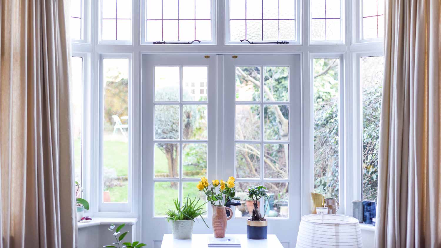 A room with french doors