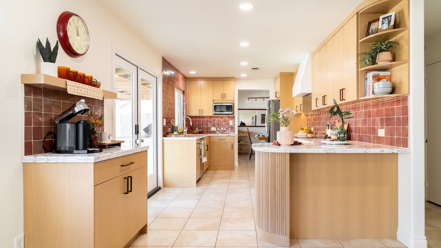 Wide view of remodeled kitchen