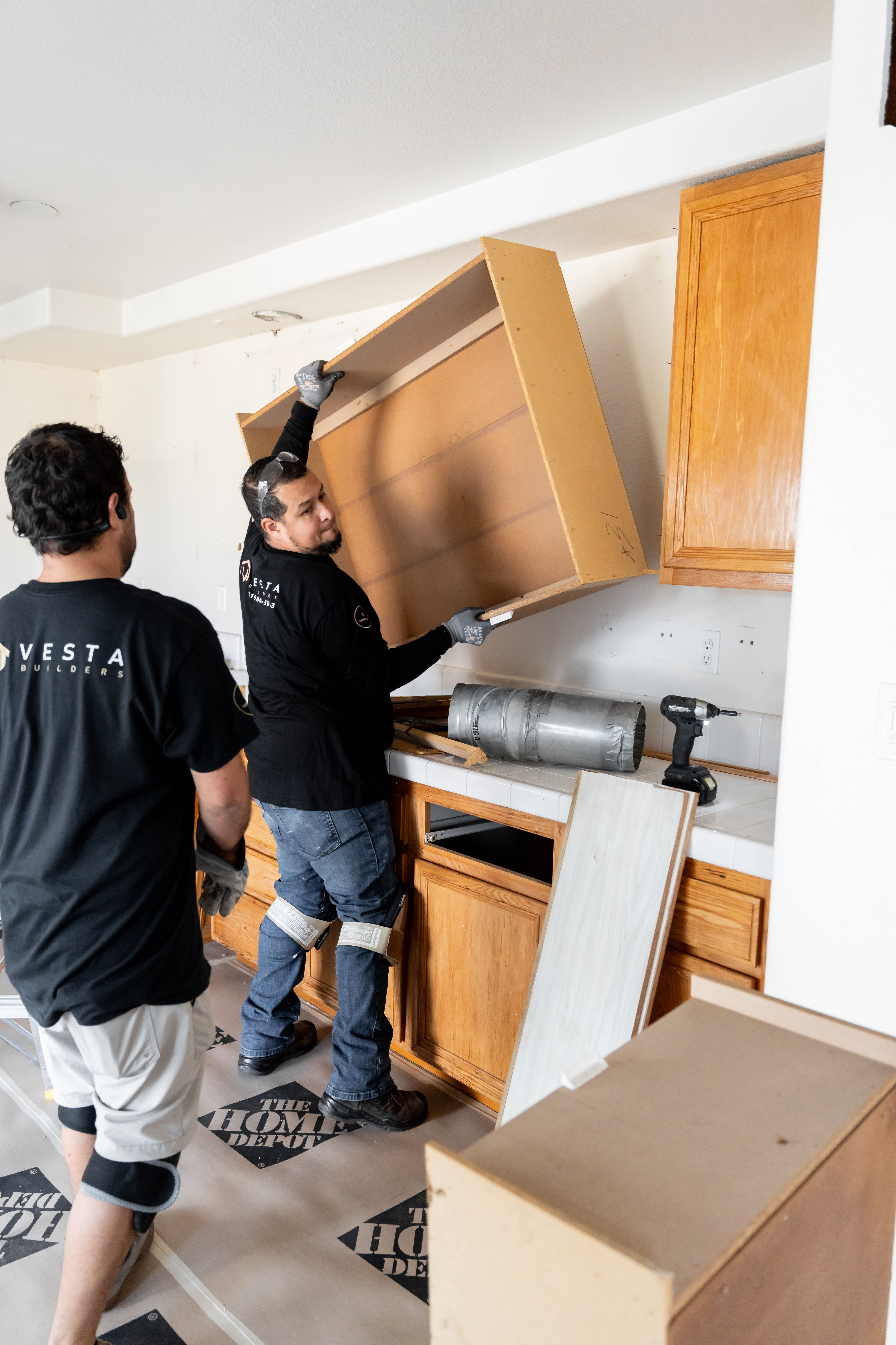 Removing kitchen cabinets