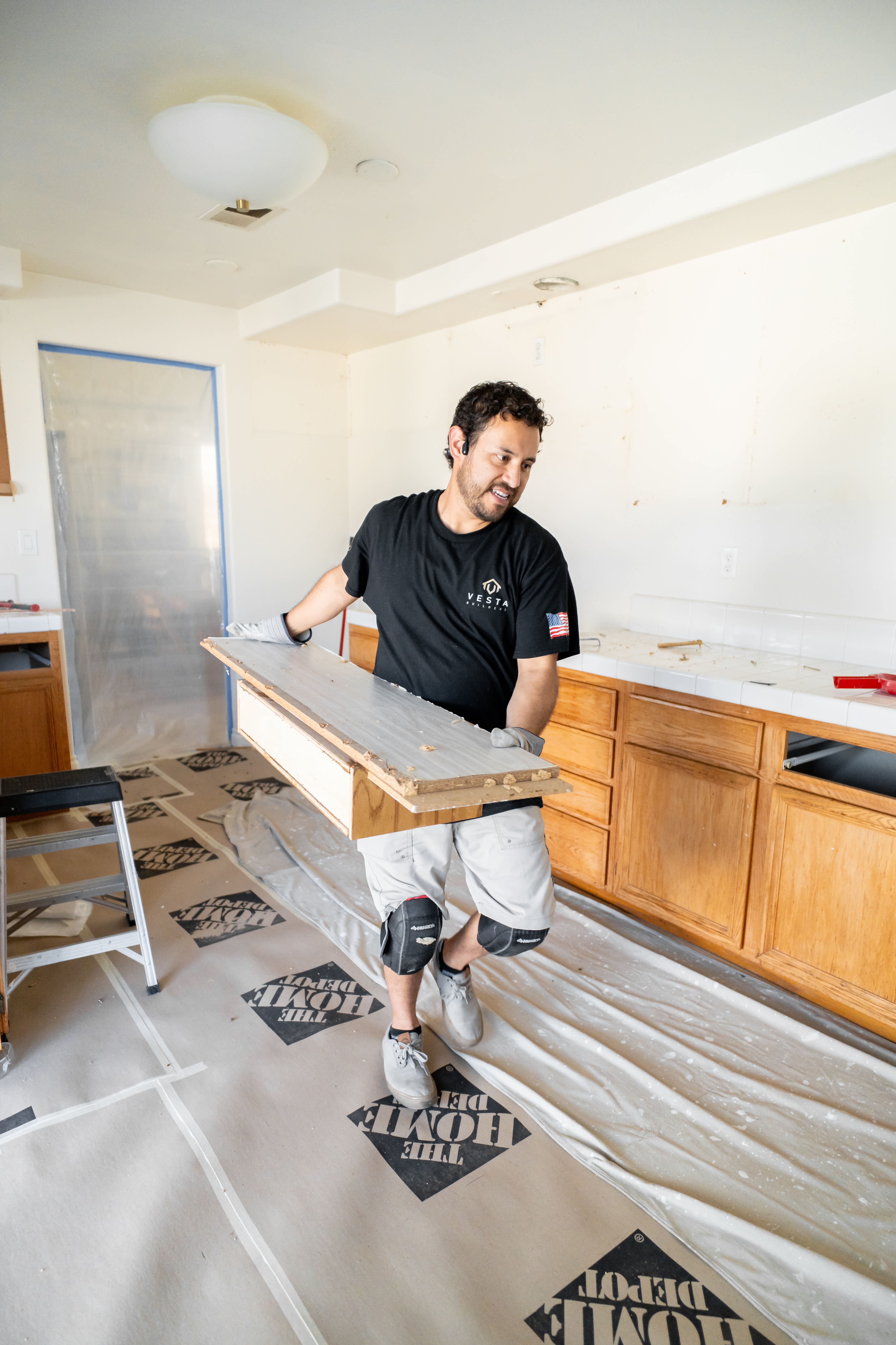 Kitchen demolition in progress