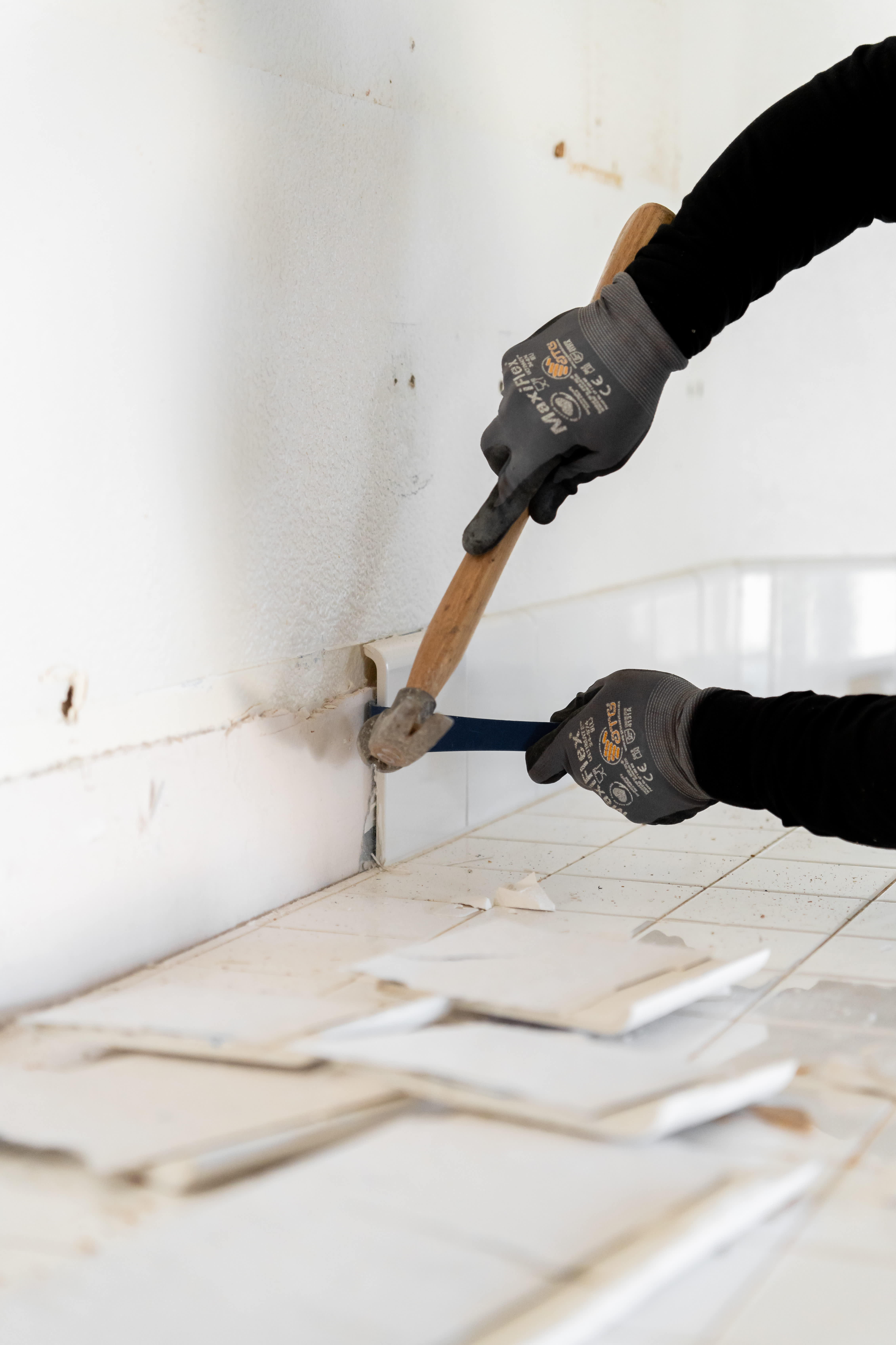 Removing baseboards in kitchen