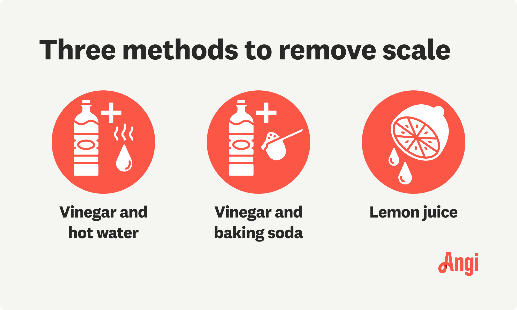 3 scale removal methods, including vinegar and hot water