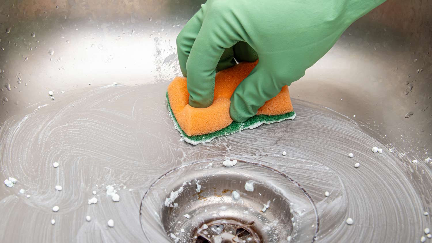 scrubbing rust off kitchen