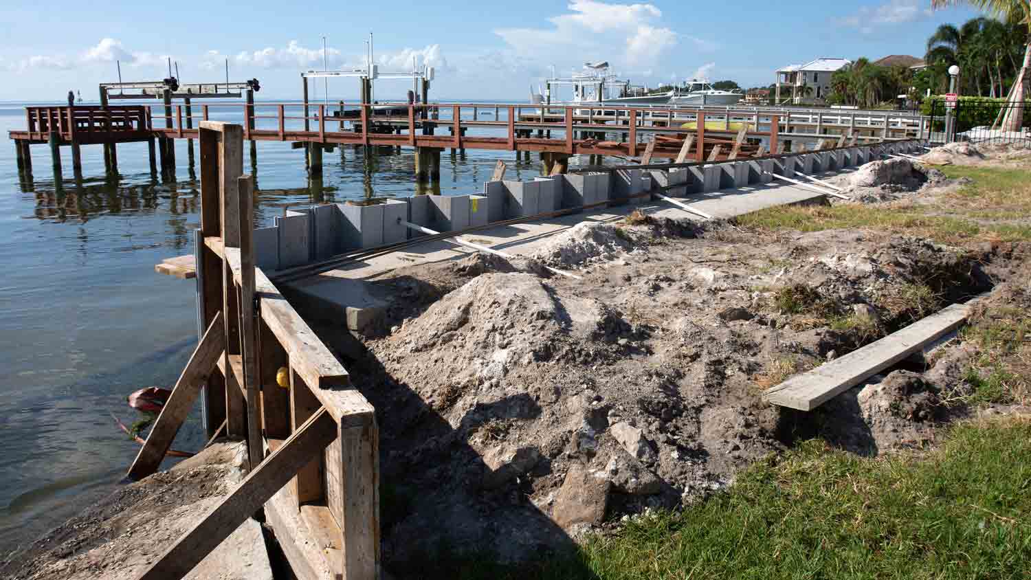 seawall construction framing 