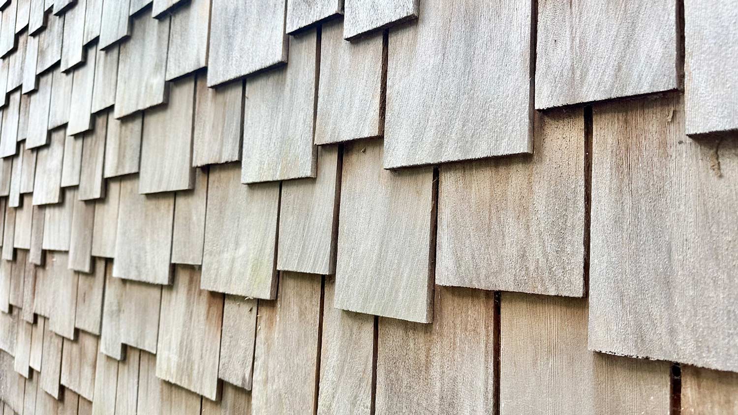Wood shake siding on house.