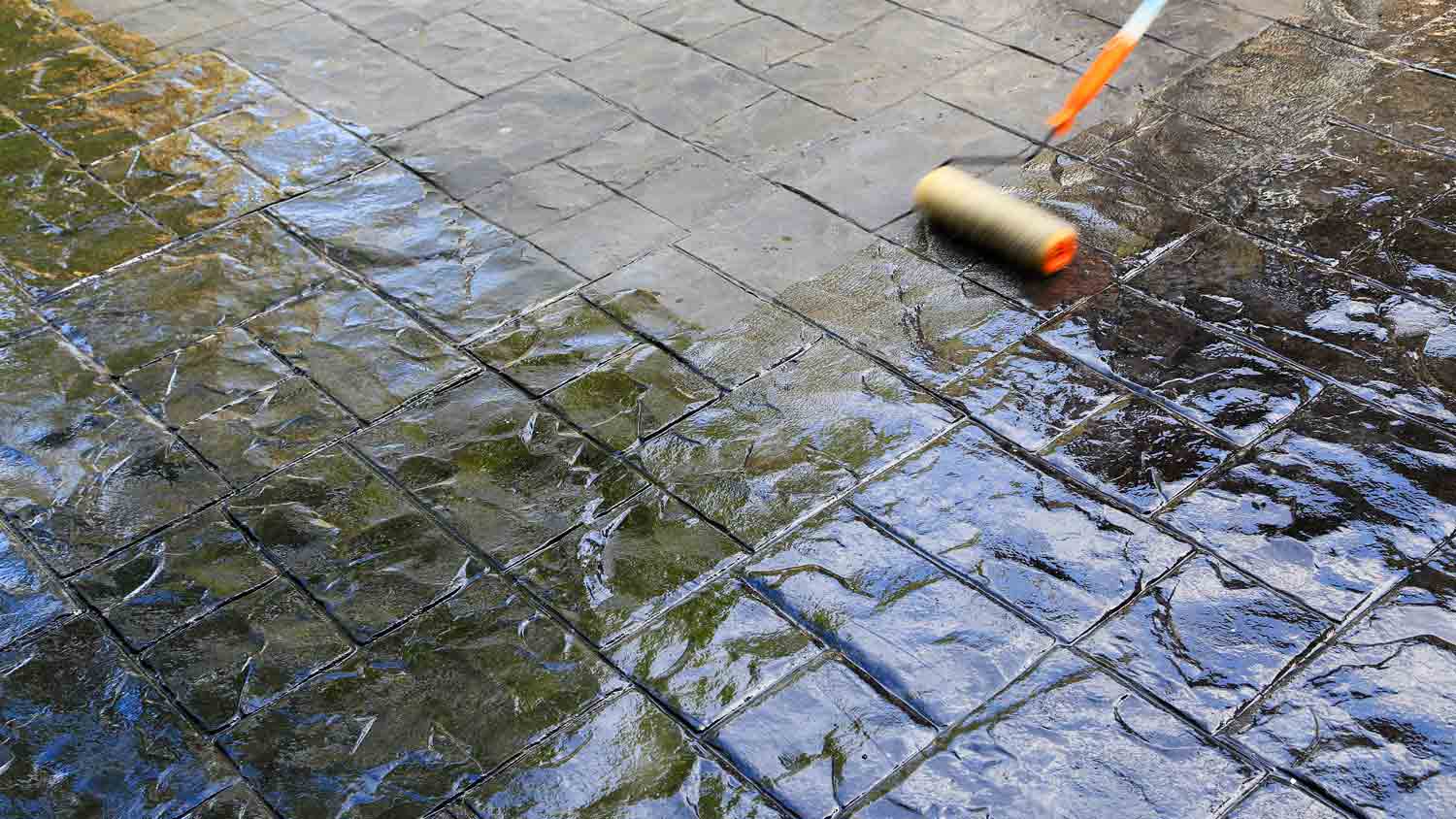 shiny concrete with sealant