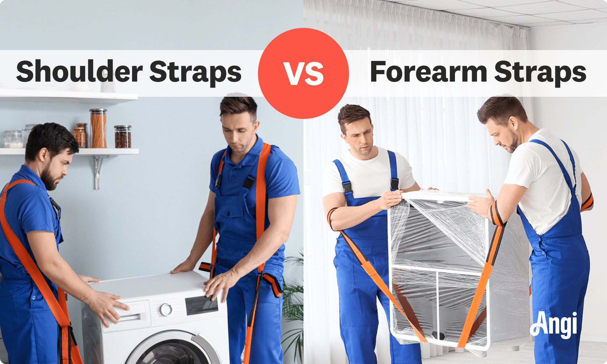 Shoulder versus forearm straps compared visually